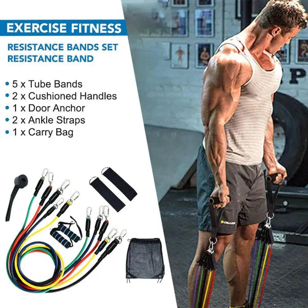 12 Pieces Power Resistances Band With Belt Home Exercise/Workout For Male and Female | High Quality